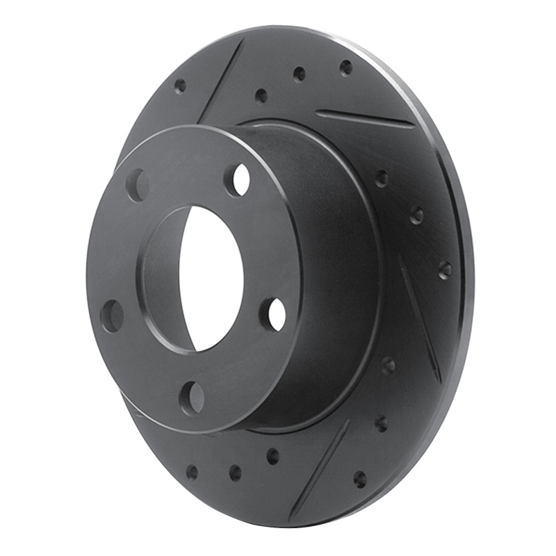 Audi A6 Quattro Brake Rotor (1) - Rear Left - R1 Concepts - Drilled & Slotted - Black - `92-`05